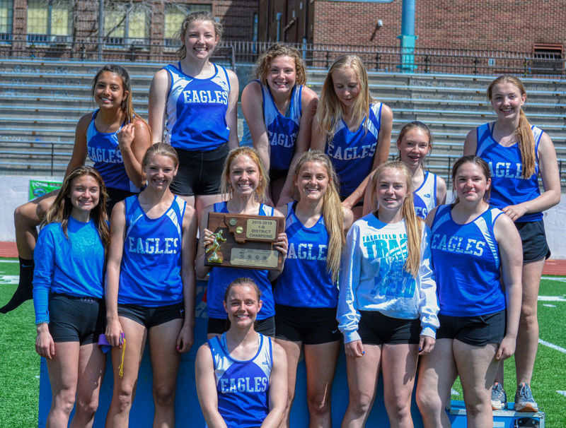 Fairfield girls track team takes first place at district track in Great Falls.